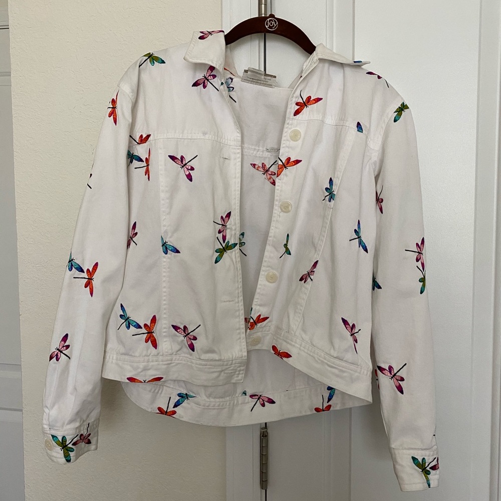Dragon fly white Denim Jacket 📗